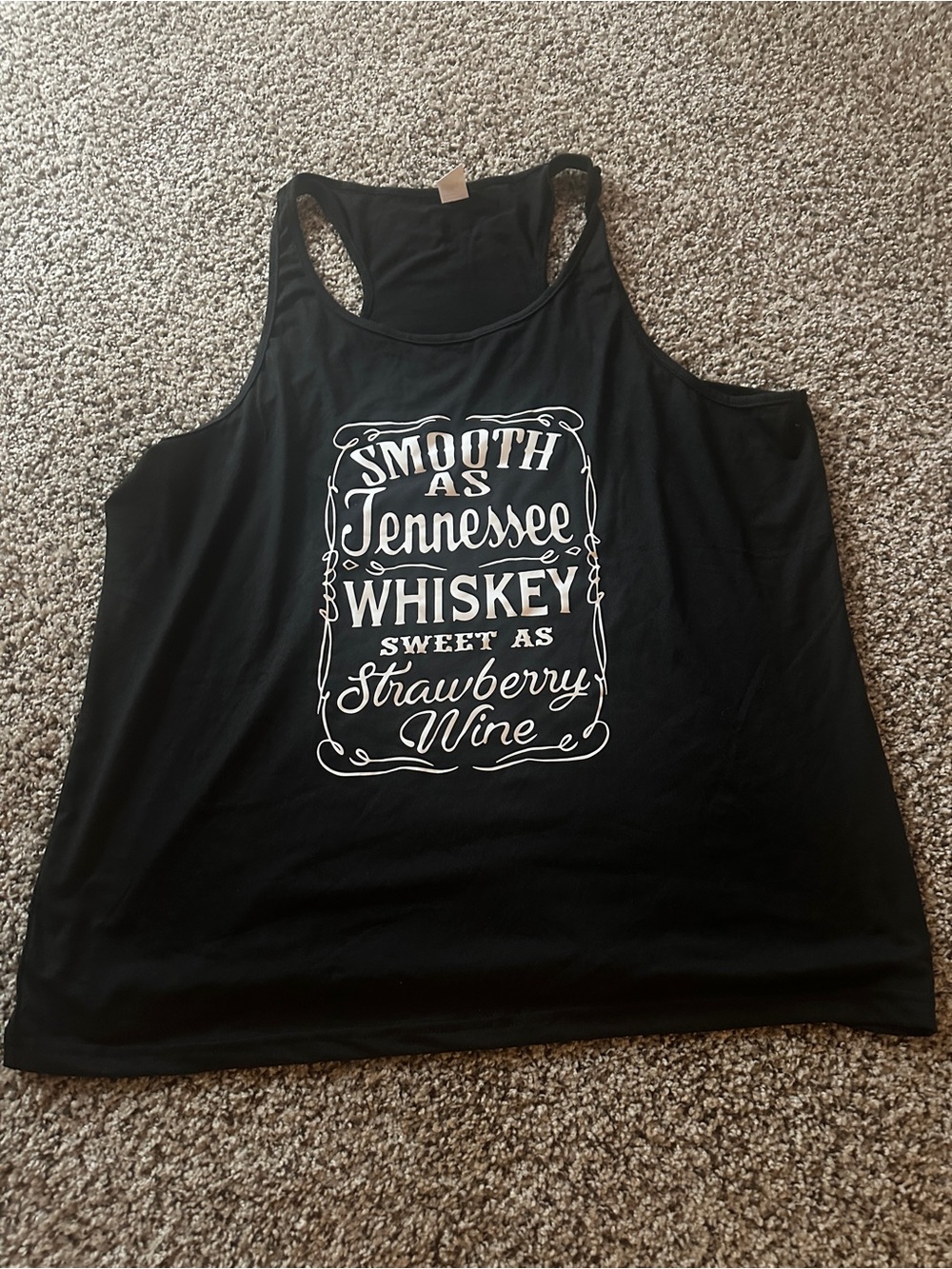 SHEIN Black Racerback Tank with White Vintage Graphic